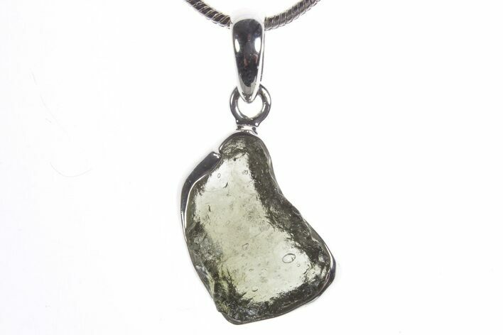 Green Moldavite Tektite Pendant ( g) - Czech Republic #353951